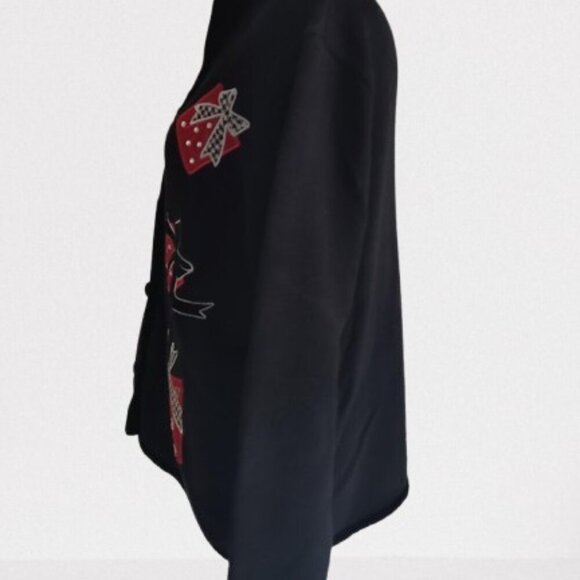 Mandal Bay Women's Christmas Button Down Cardigan Sweater Size Large - Picture 3 of 11